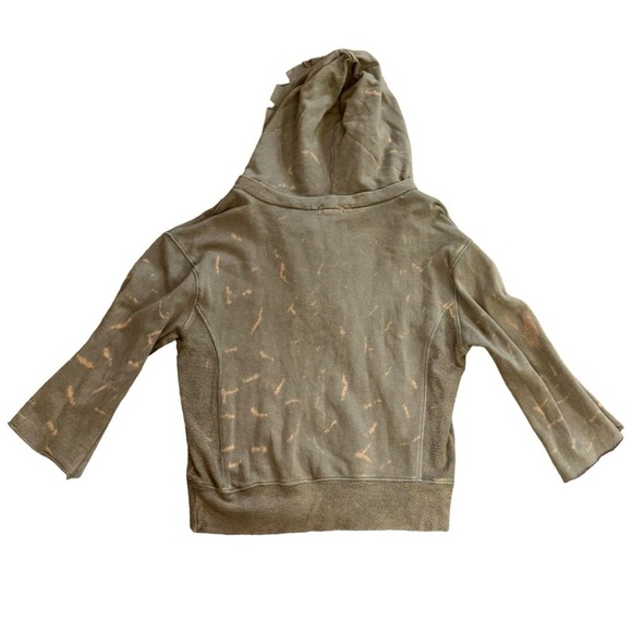 Gilded Intent Army Green Distressed Lace Up Hoodie Women’s Small Grunge Casual - Picture 4 of 12